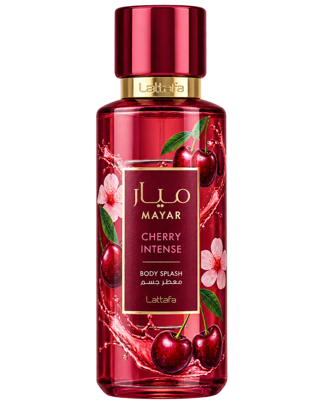 Mayar Cherry Intense Body Splash Lattafa sem fundo