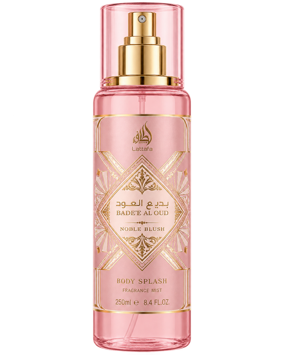 Bade'e al Oud Noble Blush Body Splash Lattafa sem fundo