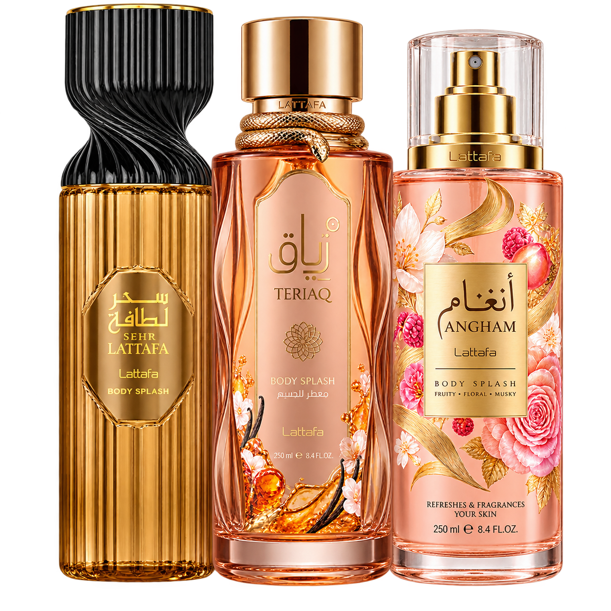 Kit Body Splash Sehr Teriaq e Angham sem fundo